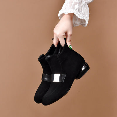 Retro Genuine Leather Soft Sole Versatile Ankle Boots