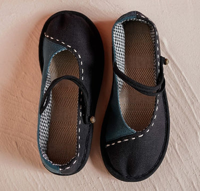 Comfortable Contrast Color Flat Cloth Casual Shoes for Women