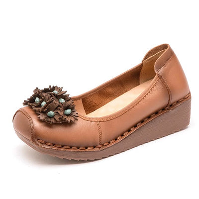 Babakud Women Spring Vintage Slip-On Leather Shoes