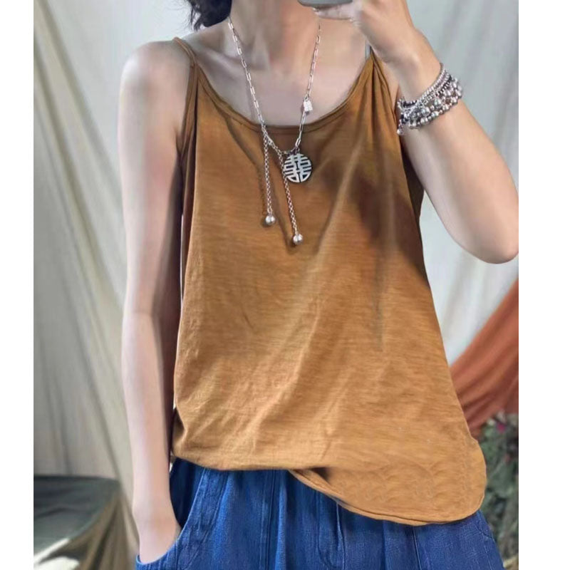 Babakud Women Summer Cotton Casual Spaghetti Strap Vest