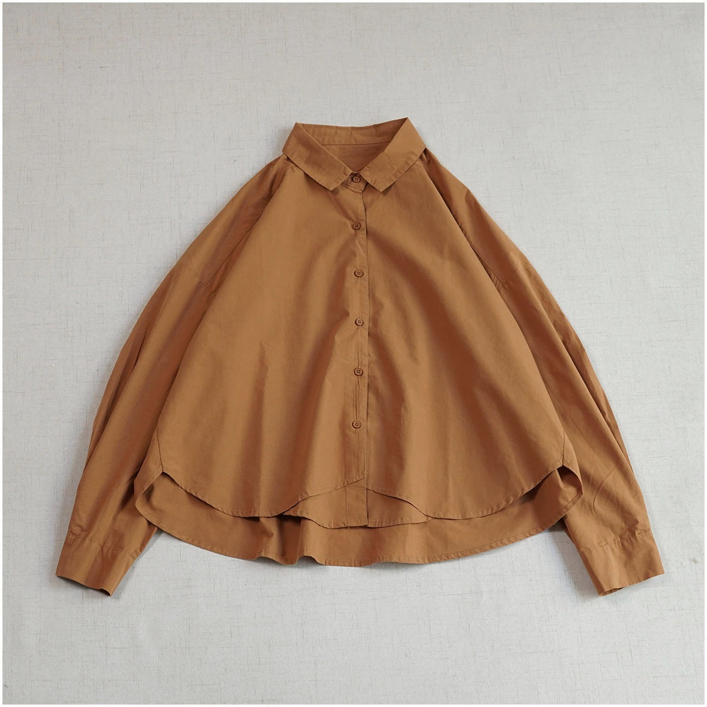Retro Cotton Casual Solid Color Loose Versatlie Shirt