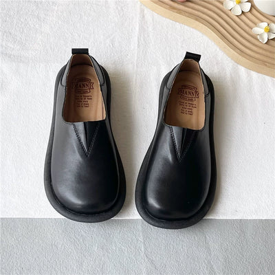 Babakud Retro Top Leather Soft Sole Slip-On Loafers Shoes