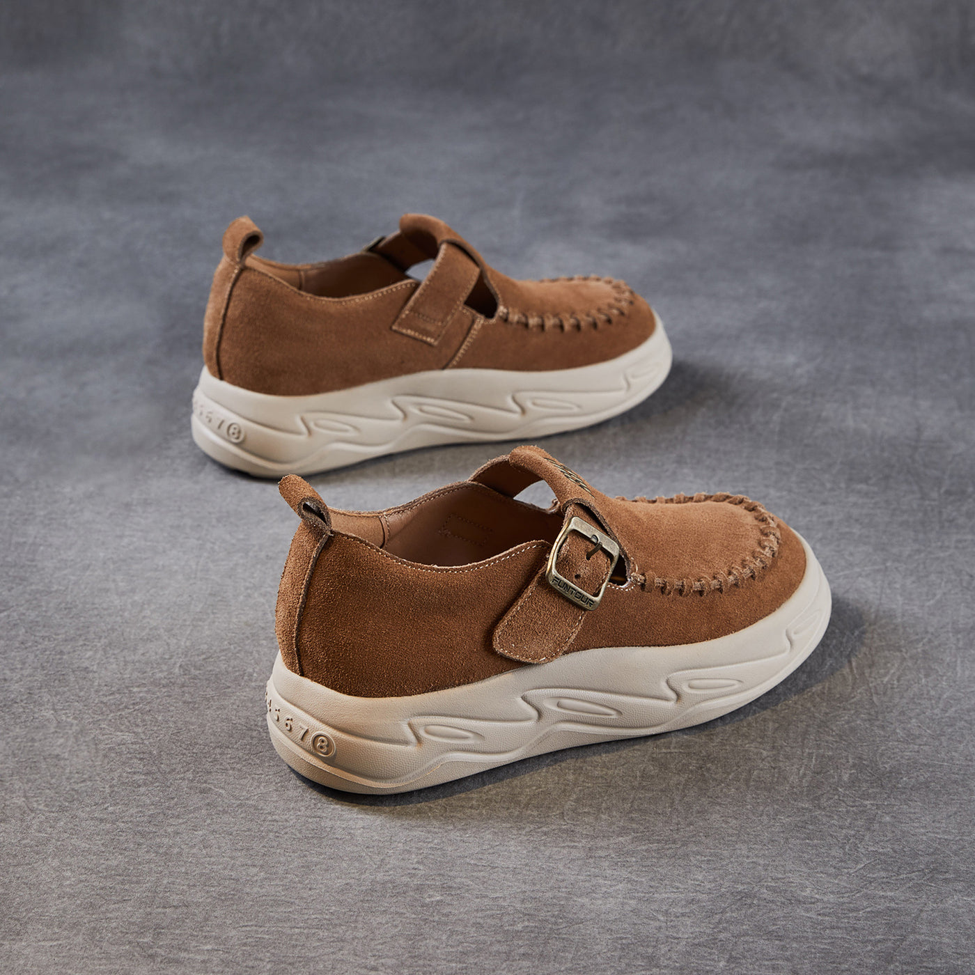 Genuine Leather Retro Sueded Platform Casual Shoes