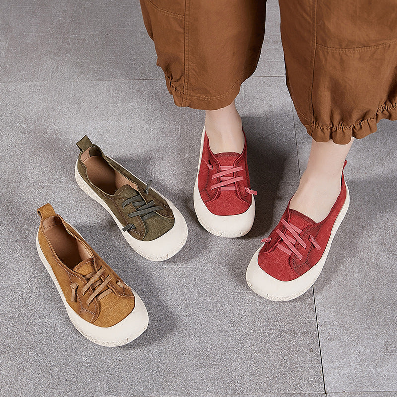 Babakud Retro Casual Round Toe Soft Sole Shallow Flats Shoes