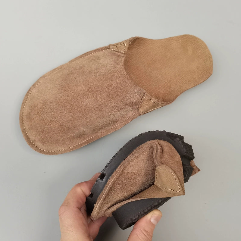 Women Soft Sole Leather Slides Comfortable Casual Slip-On Slippers