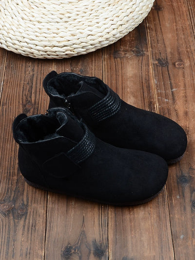 Women Retro Versatile Flat Lightweight Suede Ankle Boots