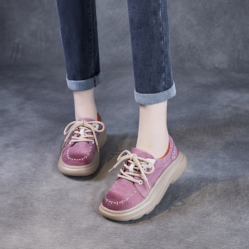 Fashion Lightweight Thick Soled Lace-Up Casual Shoes for Women