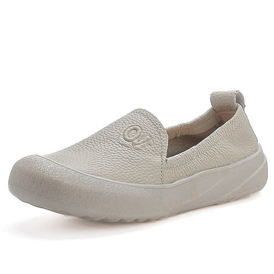 Women Casual Genuine Leather Everyday Slip-Ons Flats Shoes