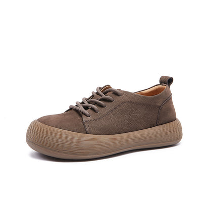 Top Genuine Leather Casual Platform Soft Sole Lace Up Shoes