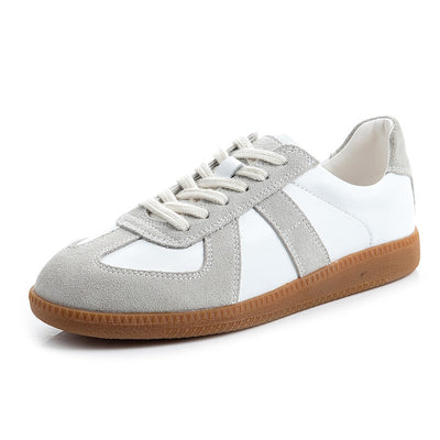 Babakud Women Casual Leather Sports Versatile Flat Sneakers
