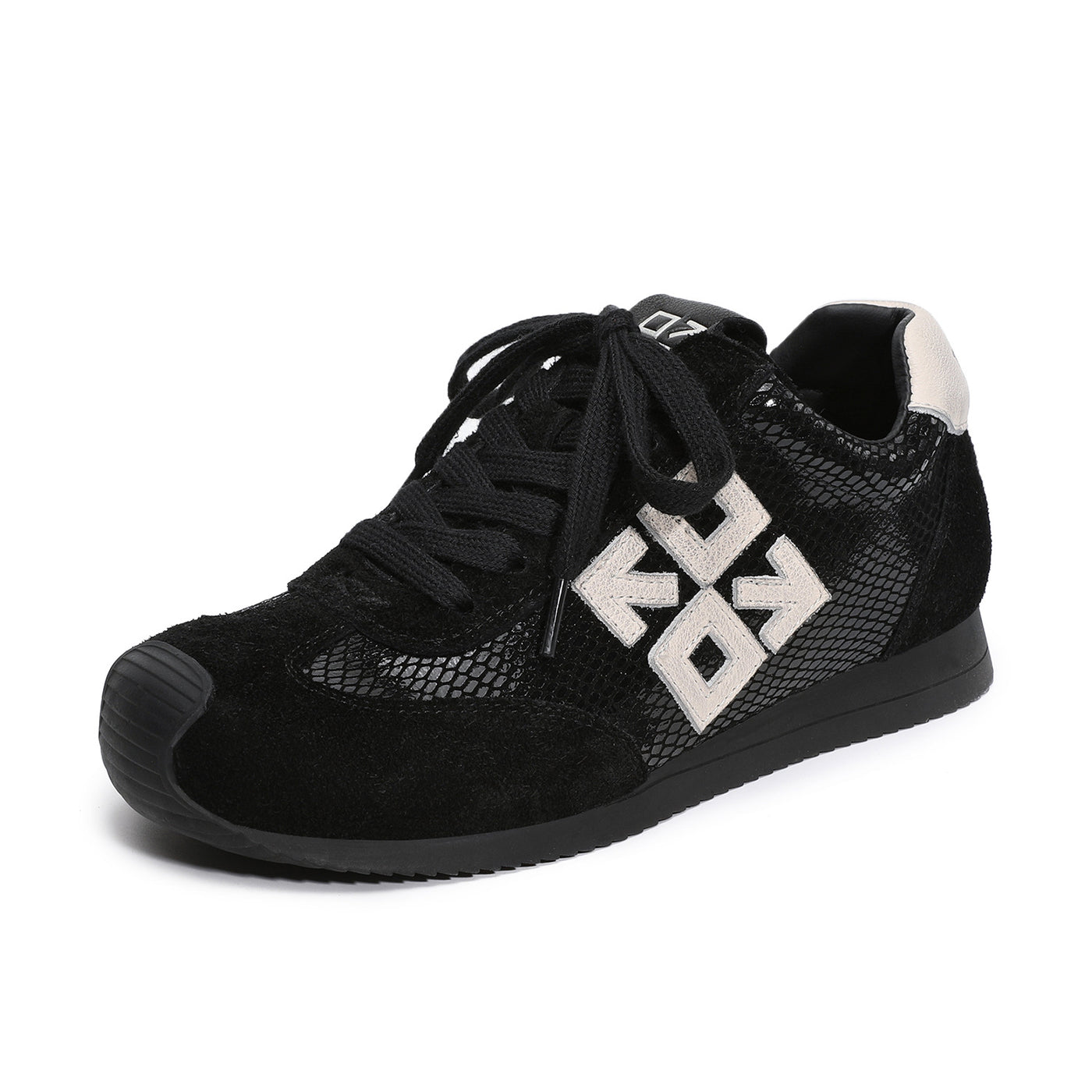 Women Retro Genuine Leather Casual Mesh Sports Sneakers