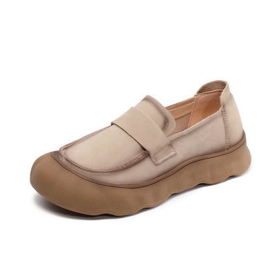 Retro Leather Casual Soft Sole Slip-On Versatile Loafer Shoes