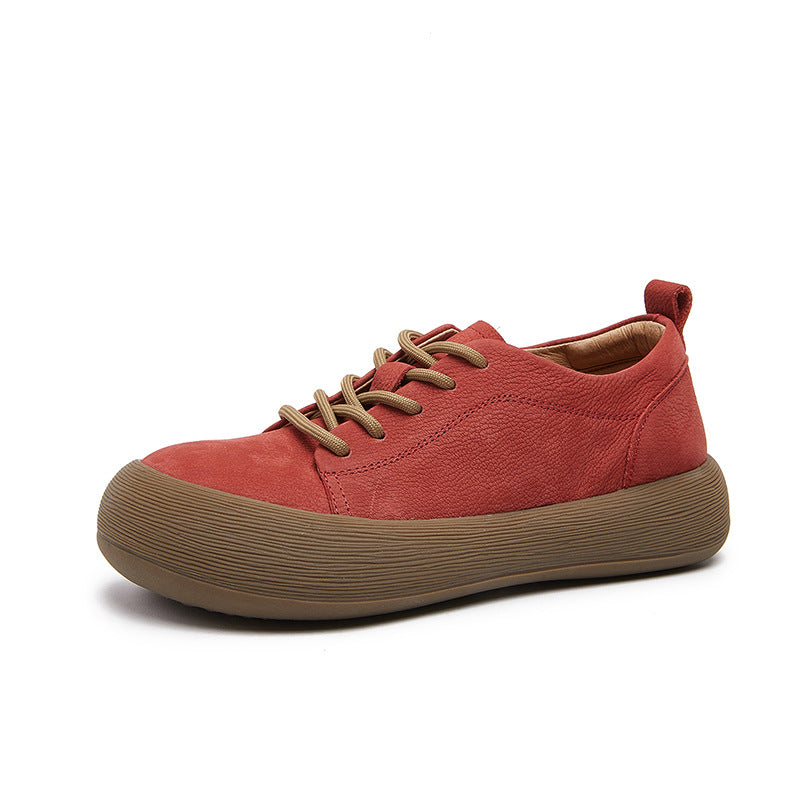 Top Genuine Leather Casual Platform Soft Sole Lace Up Shoes