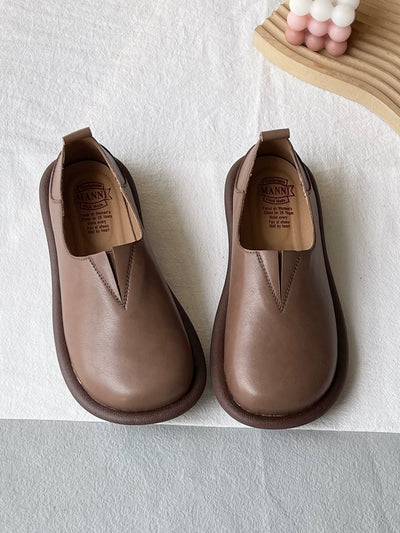 Babakud Retro Top Leather Soft Sole Slip-On Loafers Shoes