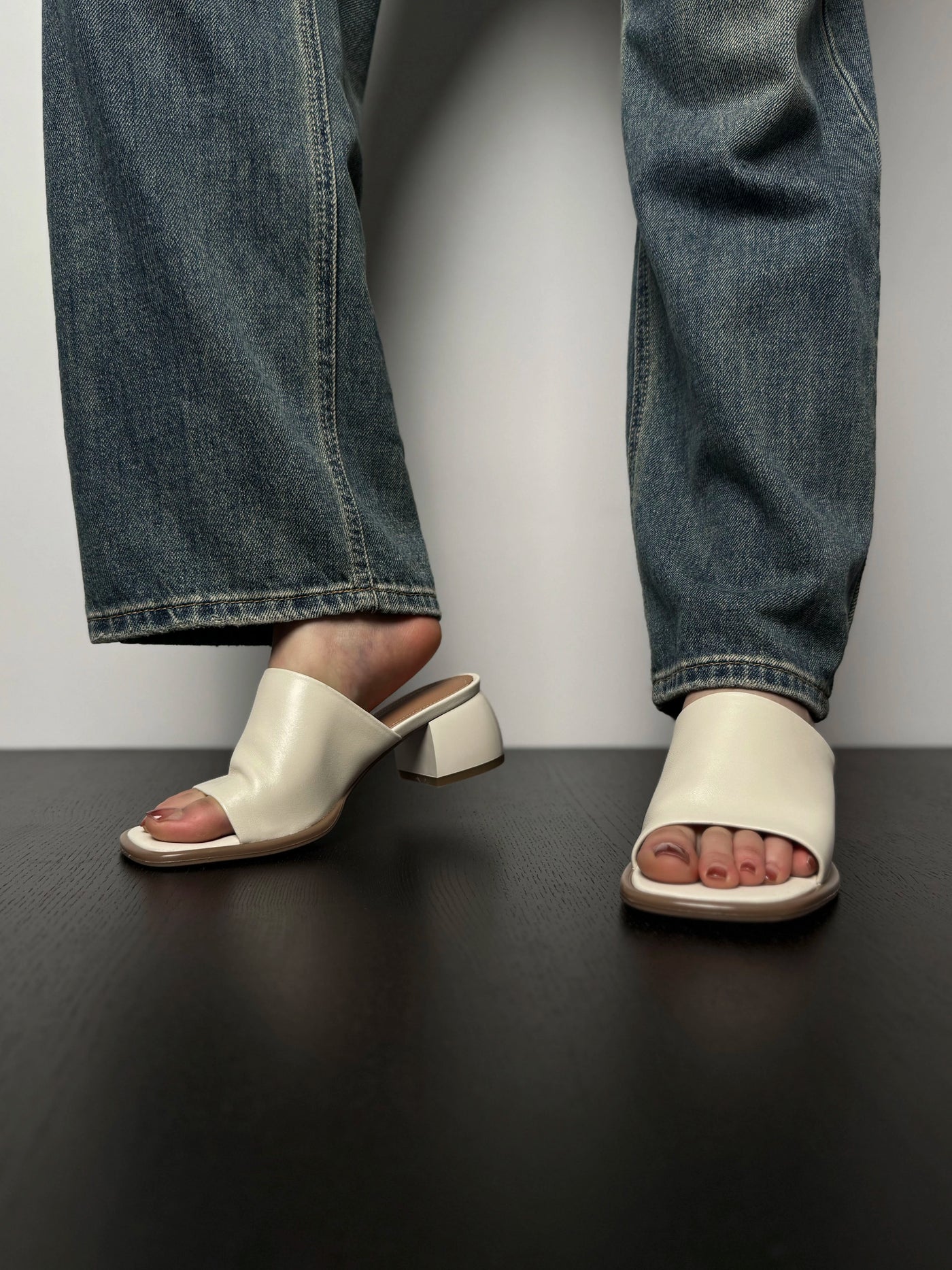 Summer Casual Sheepskin Leather Open Toe Soft Chunky Shoes