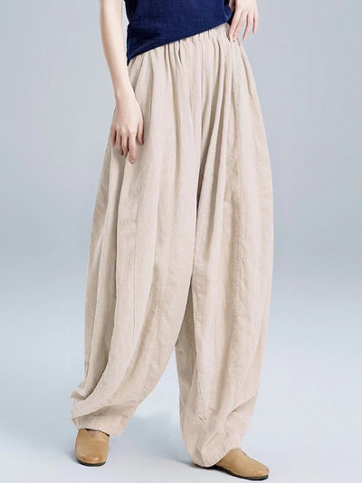 Babakud Spring Retro Linen Casual Loose Harem pants