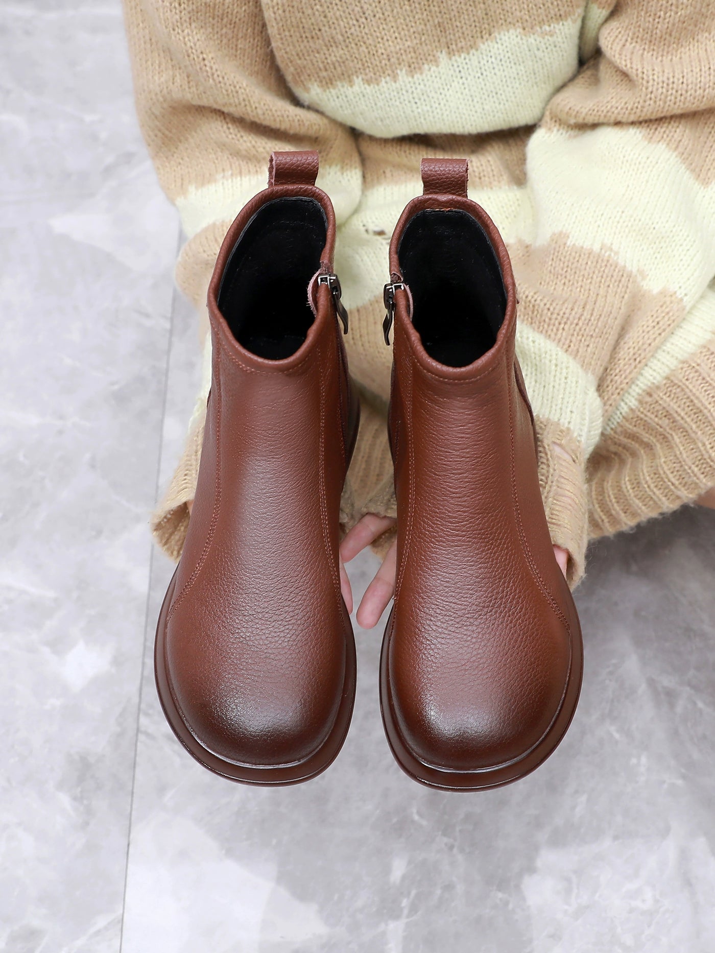 Women Classical Autumn Leather No-Slip Soft Sole Boots