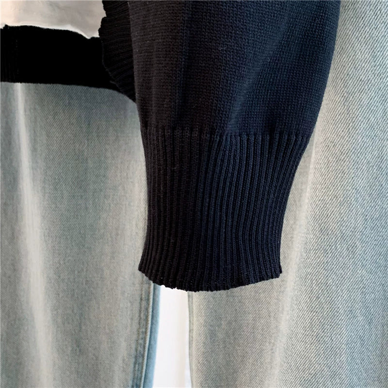 Women Retro Cute Knitted Embroidered Round Neck Cardigans