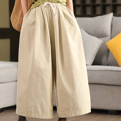 Women Spring Retro Cotton Patchwork Plaid Harem Pants