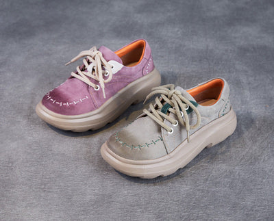 Fashion Lightweight Thick Soled Lace-Up Casual Shoes for Women