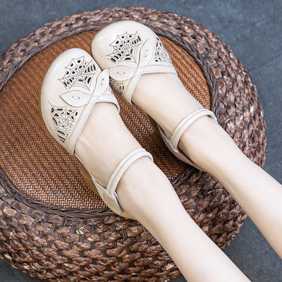 Babakud Summer Leather Comfortable Soft Sole Chunky Heel Sandals