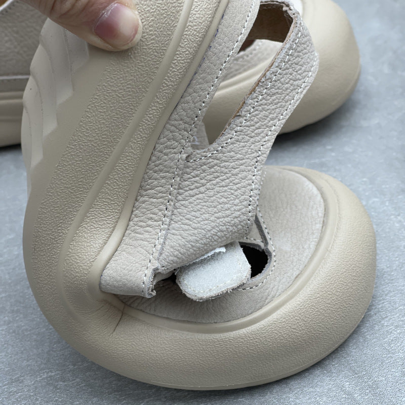 Casual Hollow Breathable Soft Leather Sandals for Women