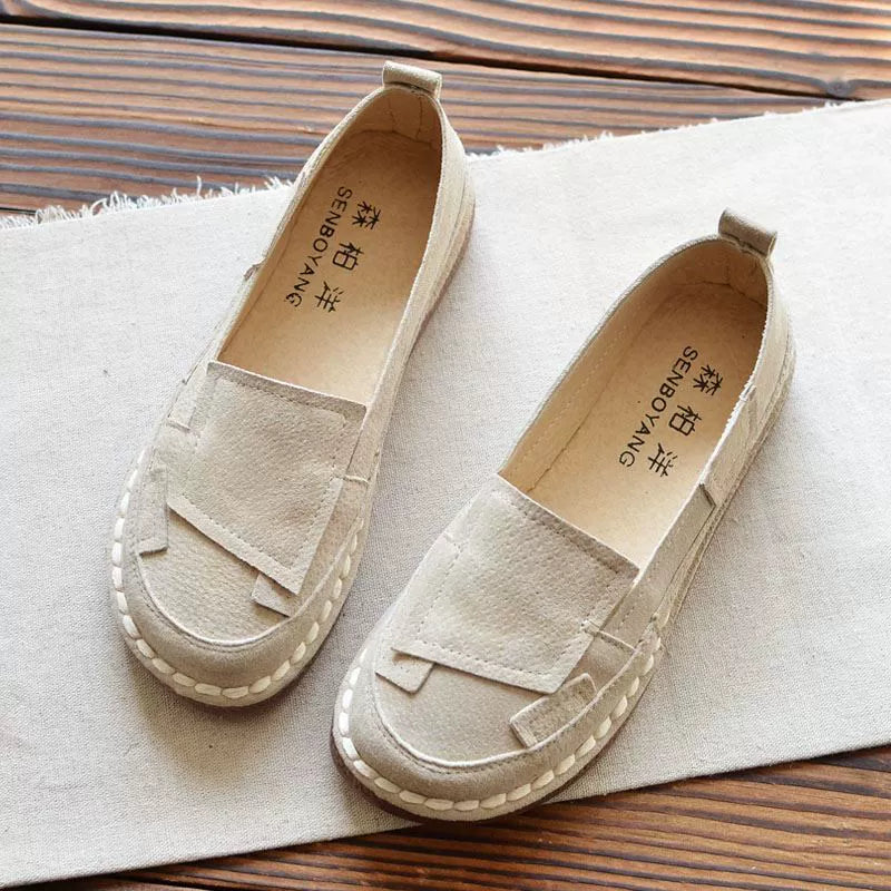 Summer Retro Sueded Shallow Flat Casual Slip-On Shoes