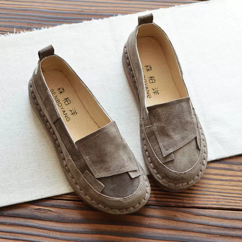 Summer Retro Sueded Shallow Flat Casual Slip-On Shoes