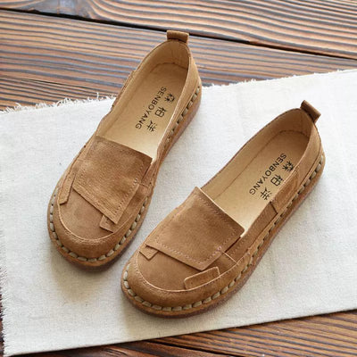 Summer Retro Sueded Shallow Flat Casual Slip-On Shoes