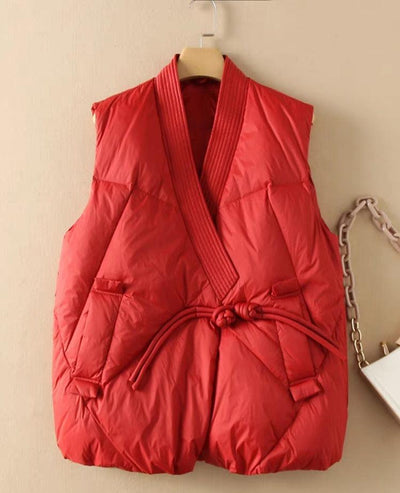 Women Solid Color Warm Puffer Vest