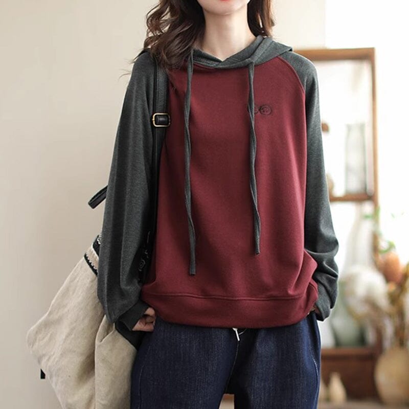 Autumn Fashion Embroidery Casual Loose Hoodie