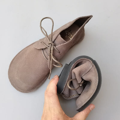 Autumn Minimalist Retro Leather Flat Ankle Boots