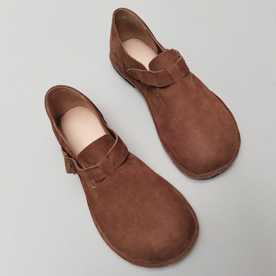 Autumn Minimalist Retro Soft Leather Casual Shoes