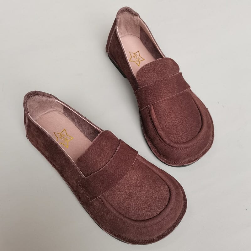 Autumn Retro Leather Flat Casual Loafers