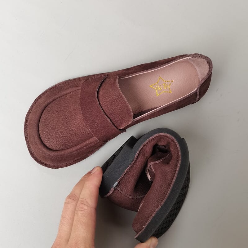 Autumn Retro Leather Flat Casual Loafers