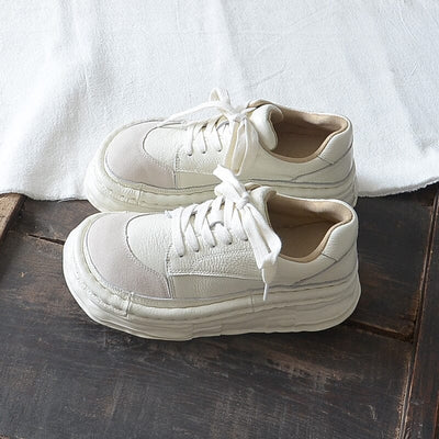 Autumn Retro Leather Thick Soled Casual Shoes