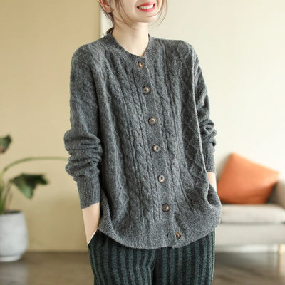 Autumn Winter Casual Loose Knitted Cardigan