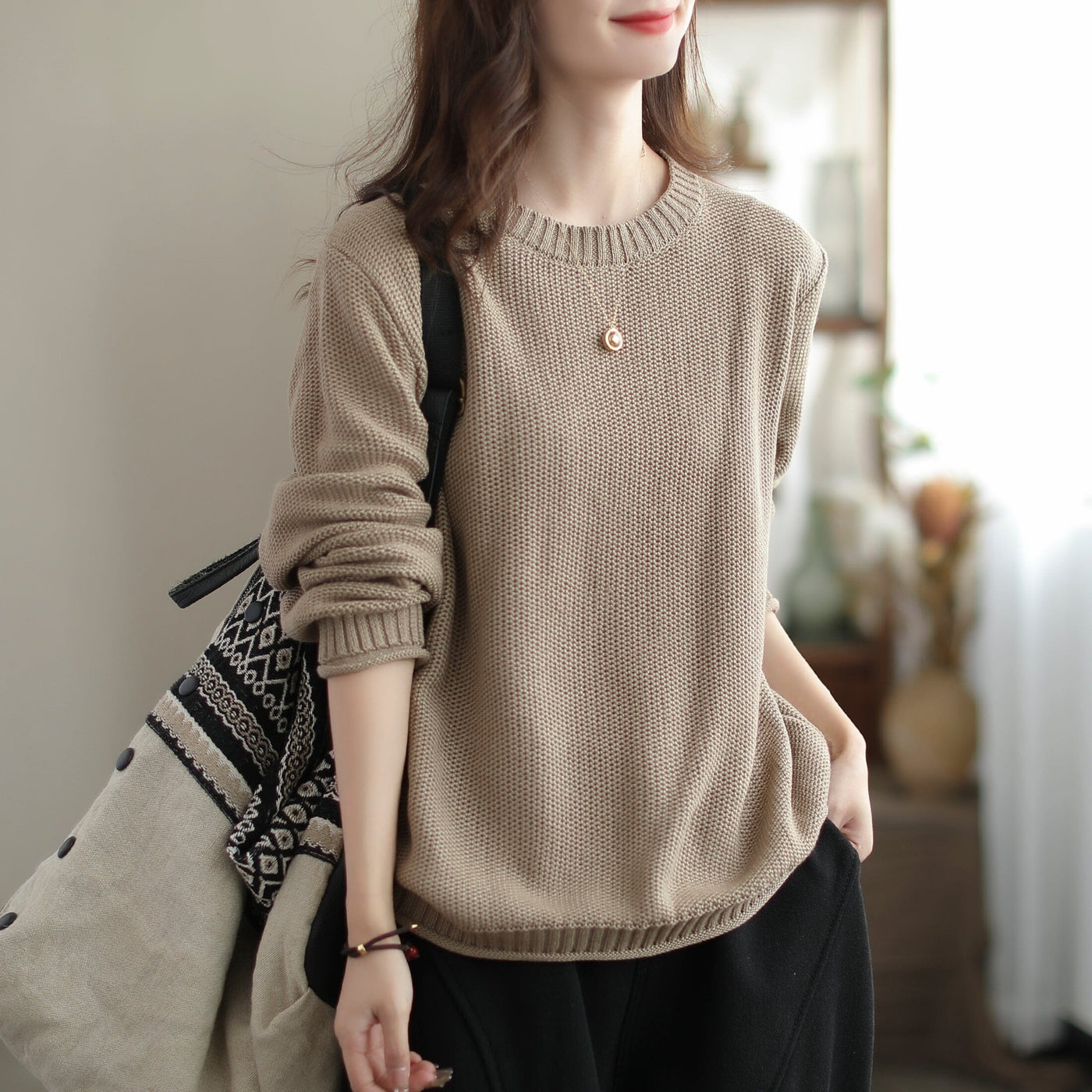Autumn Winter Casual Loose Knitted Cardigan