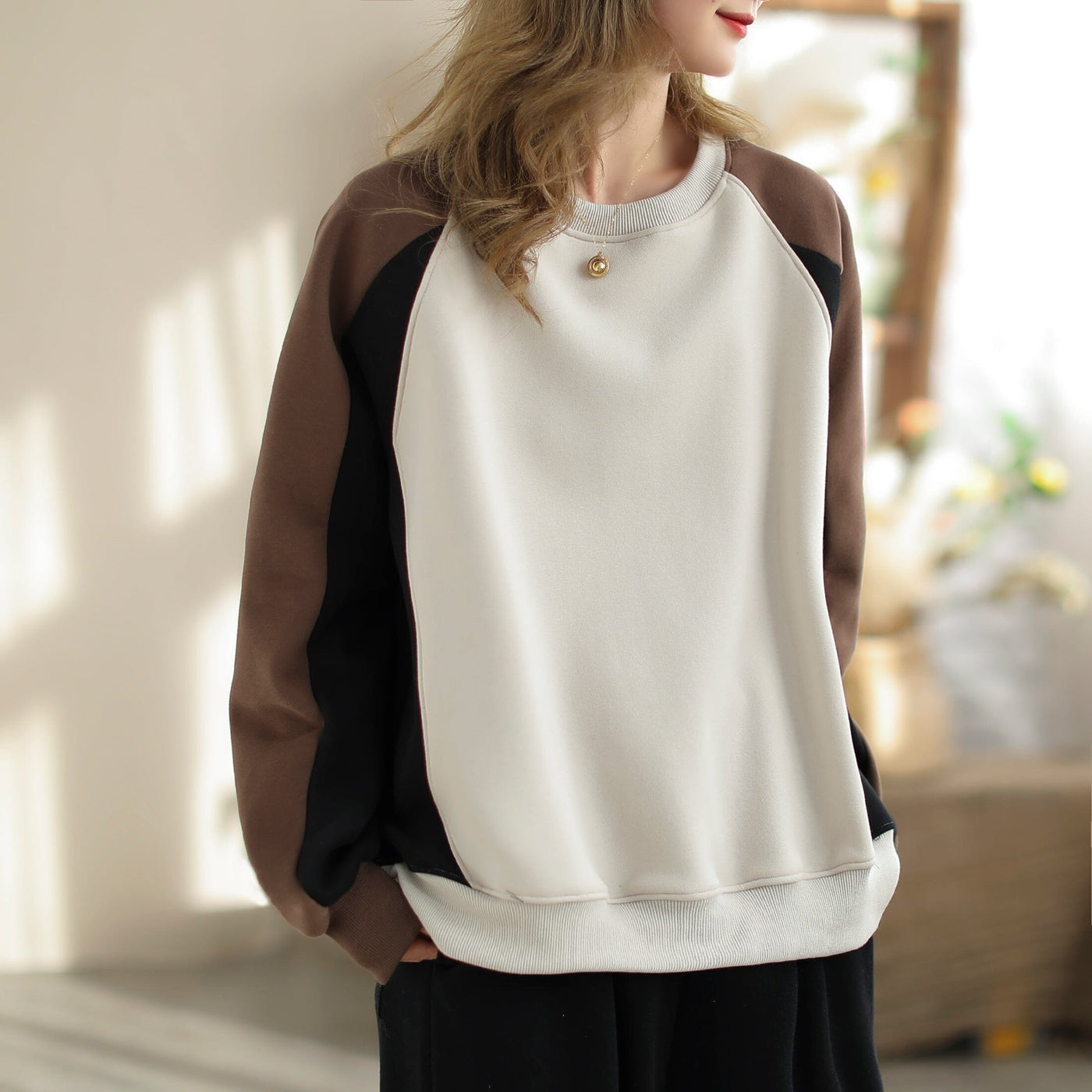 Autumn Winter Color Matching Fashion Casual Sweater