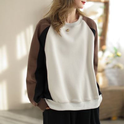 Autumn Winter Color Matching Fashion Casual Sweater Dec 2023 New Arrival One Size Beige 