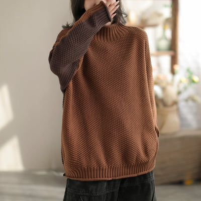 Autumn Winter Color Matching Knitted Cardigan