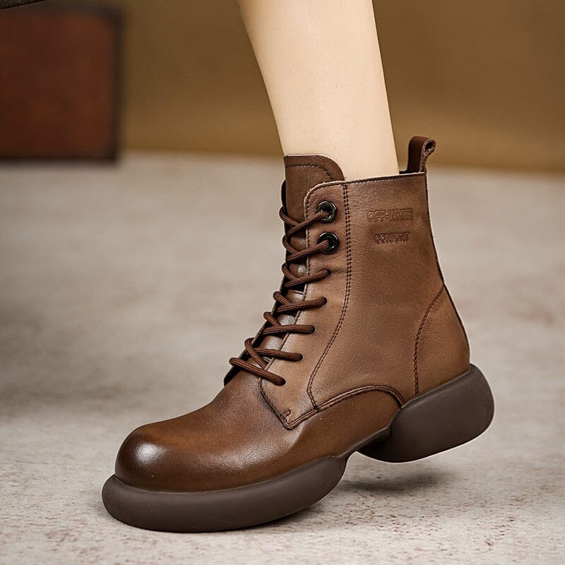 Autumn Winter Leather Minimalist Boots