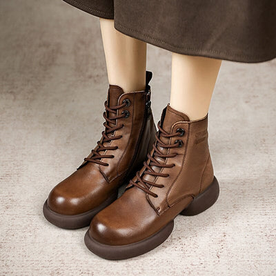 Autumn Winter Leather Minimalist Boots
