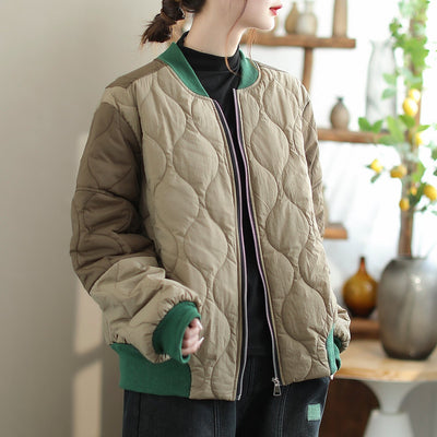 Autumn Winter Retro Casual Loose Quilted Jacket