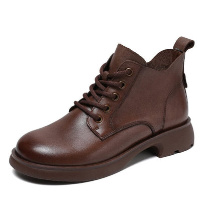 Autumn Winter Retro Leather Casual Ankle Boots