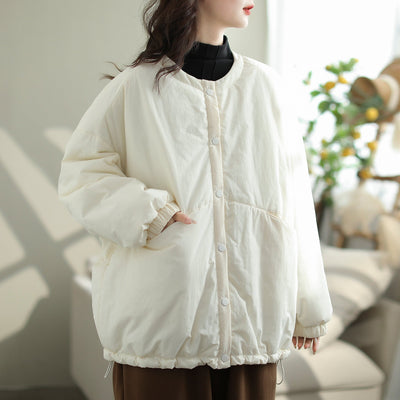 Autumn Winter Retro Loose Casual Quilted Jacket