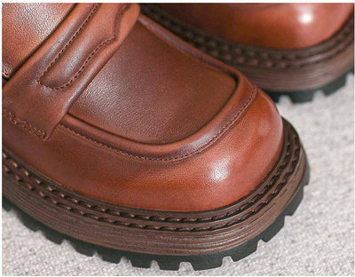 Babakud Fine Leather Women Round Toe Loafers
