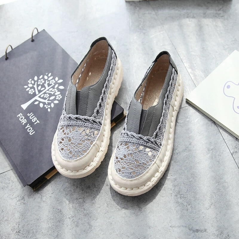 Summer Casual Loafers Lace Flats Fisherman Shoes