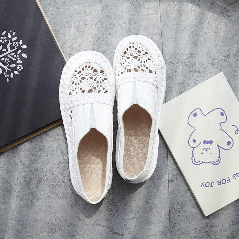 Summer Casual Loafers Lace Flats Fisherman Shoes
