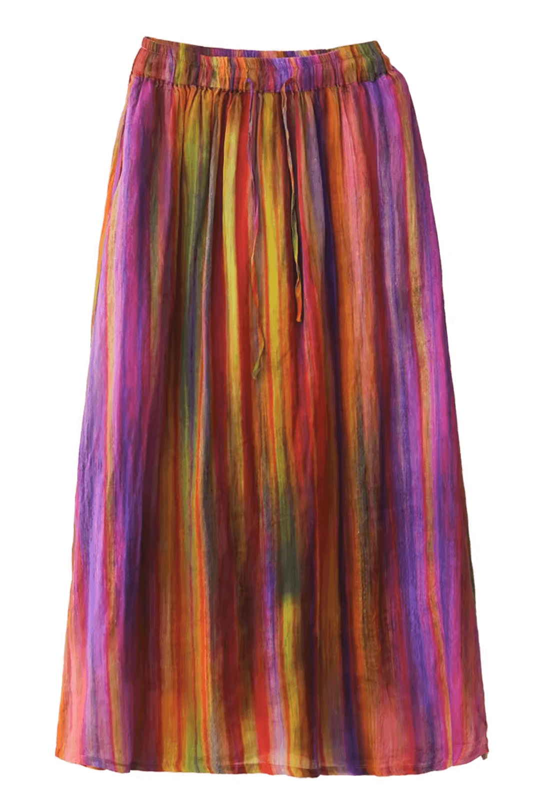 Rainbow Color A-Line Linen Skirt